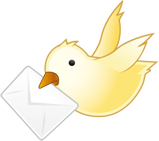 Fliegender Vogel mit Brief (© IconDock.com)